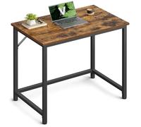 VASAGLE Escritorio, Estación Trabajo, Estructura Metal, 80 x 50 x 76 cm | Mesa Oficina Pequeña, Mesa para Teletrabajo, Estilo Moderno Básico, Marrón Rústico y Negro Mate, Colección BARNET LWD038B01