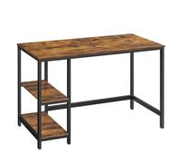 VASAGLE Escritorio, Mesa de Ordenador, con 2 Estante a la Izquierda o a la Derecha, para Oficina, Dormitorio, Estructura de Acero, Industrial, Marrón Rústico y Negro/Greige y Negro/Negro/Blanco Marrón