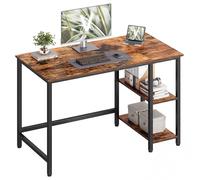 VASAGLE Escritorio, Mesa de Trabajo, Estilo Moderno, para Estudio Dormitorio Salón Oficina, 120 x 60 x 76 cm, Marrón Rústico y Negro Tinta LWD47X