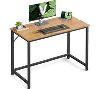 VASAGLE Escritorio, Mesa Oficina Pequeña, 100 x 50 x 76 cm | Mesa para Teletrabajo, Estructura Acero, Estudio, Dormitorio, Marrón Mango y Negro Mate, Colección BARNET LWD041B05