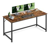 VASAGLE Escritorio, Mesa Oficina Pequeña y Estación Trabajo, Mesa para Teletrabajo, Estudio, Dormitorio, 60 x 135 x 76 cm, Estilo Industrial, Estructura Metal, Marrón Rústico y Negro Tinta LWD043B01