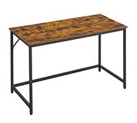 VASAGLE Escritorio, Mesa Oficina Pequeña y Estación Trabajo, Mesa para Teletrabajo, Estudio, Dormitorio, 60 x 120 x 76 cm, Estilo Industrial, Estructura Metal, Marrón Rústico y Negro Tinta/Negro Ébano