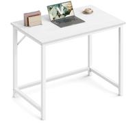 VASAGLE Escritorio, Mesa Oficina Pequeña y Estación Trabajo, Mesa para Teletrabajo, Estudio, Dormitorio, 50 x 80 x 76 cm, Estilo Moderno, Estructura Metal, Blanco Arce y Blanco Nube LWD038W44