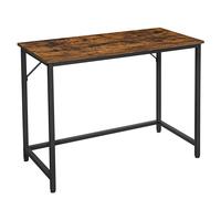 VASAGLE Escritorio, Mesa Oficina Pequeña y Estación Trabajo, Mesa para Teletrabajo, Estudio, Dormitorio, 50 x 100 x 76 cm, Estilo Industrial, Estructura Metal, Marrón Rústico y Negro Tinta Marrón Rúst