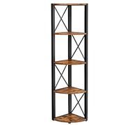VASAGLE Estante de Esquina de 5 Pisos, Estante de Almacenamiento Multifuncional, estantería, Estante para Plantas, para Sala de Estar, baño, Cocina, Dormitorio, Oficina, fácil de Montar, Industrial,