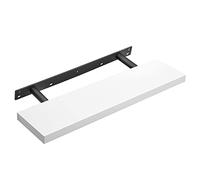 VASAGLE Estante de Pared, Estanteria Pared, 80 x 20 x 3,8 cm | Balda de Pared para Marcos de Fotos, Decoración, para Salón, Estudio, Cocina, Blanco Nube, Colección CUSTOS LWS28WT