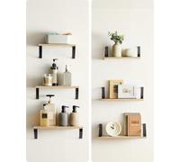 VASAGLE, estante de pared flotante, juego de 3 piezas, 2 opciones de montaje, estante de almacenamiento colgante, ideal para sala de estar, cocina, oficina o baño