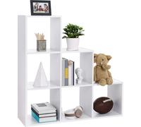 VASAGLE: Estantería con 6 cubos, separador de ambientes, estantería para escaleras, estantería de oficina, estantería modular