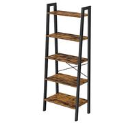 VASAGLE Estantería de 5 Niveles, Librería Industrial, Fácil de Montar, para Salón, Dormitorio, Cocina, Marrón Rústico y Negro LLS45X
