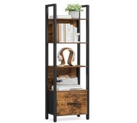 VASAGLE Estantería de 5 niveles, organizador de almacenamiento | Modern Basic - Estantes para libros, 15.8 pulgadas de largo x 9.5 pulgadas de ancho x 65.1 pulgadas de alto