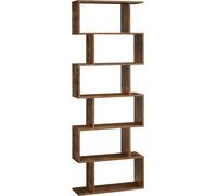 VASAGLE, estantería de 6 niveles, armario de almacenamiento, separador de ambientes, para sala de estar, dormitorio, oficina, estilo moderno, color marrón rústico