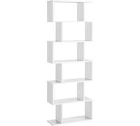 VASAGLE, estantería de 6 niveles, independiente, ideal para oficina, estante decorativo, para exhibición, diseño moderno, perfecta para sala de estar, dormitorio u oficina, color blanco