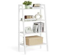 VASAGLE Estantería de Escalera de 4 Niveles, Marco de Acero | Estantería para Salón, Dormitorio, Oficina en Casa, Estilo Moderno básico, Blanco, Colección BARNET LLS044W44
