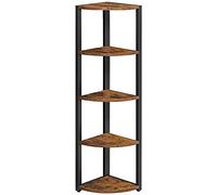 VASAGLE EstanterÍa de Esquina de 5 Estantes, EstanterÍa Esquinera, para Sala de Estar, Dormitorio, Estudio, Estilo Industrial, MarrÓn RÚstico y Negro LLS801B01