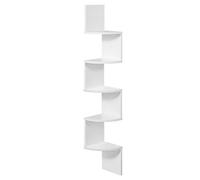 VASAGLE Estantería de Esquina de Montaje en Pared, Estantería Esquinera de 5 Niveles, Estantería de Plantas, para Dormitorio, Sala de Estar, Baño, Oficina en Casa, Blanco Nube/Marrón Rústico Blanco Nu
