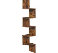 VASAGLE, estantería de esquina, estante de pared con 5 compartimentos, estante flotante, para cocina, dormitorio, sala de estar, estudio, oficina, color marrón oscuro
