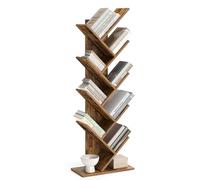 VASAGLE Estantería en Forma de Árbol Moderna | 50 x 25 x 141,5 cm, Dormitorio, Salón, Estudio, Marrón Rústico, Colección Custos LBC11BX