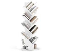 VASAGLE Custos Colección - Estantería en Forma de Árbol, Estantería de Pie Moderna Autoportante, Dormitorio, Salón, Estudio, 20 x 38 x 115,2 cm, Blanco Nube LBC609WB01