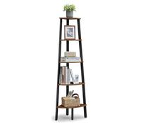 VASAGLE Estantería Esquinera, 5 Estantes, Marco de Acero, Diseño Industrial | Estanteria Esquina, Fácil de Montar, para Salón, Dormitorio, Balcón, marrón y negro, Colección BARNET LLS35X