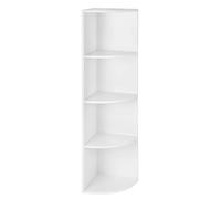 VASAGLE Estantería esquinera de 4 Niveles, estantes de Almacenamiento Independientes, estantería de Madera, para Cocina, Dormitorio, Sala de Estar, Oficina, Blanco