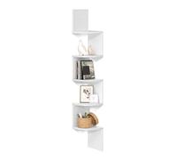VASAGLE Estanteria Esquineras Pared de 5 Niveles, Baldas Flotantes Pared | Estantería Libros, para Dormitorio, Sala de Estar, Baño, Oficina en Casa, Blanco Nube, Colección CUSTOS LBC20WT