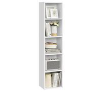 VASAGLE Estantería, Librería de 5 Niveles, Estantería de Almacenamiento Abierto, 24 x 30,2 x 134,2 cm, para Sala de Estar, Estudio, Comedor, Blanco Nube LBC419W01