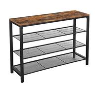 VASAGLE - Estantería para zapatos, organizador para zapatos, almacenamiento, 100 x 30 x 72 cm, para entrada, salón, dormitorio, estructura individual, estilo industrial, marrón rústico y negro LBS14BX