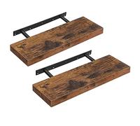 VASAGLE Estantes de Pared, Juego de 2, Estantes Flotantes, 20 x 60 x 3,8 cm, Baldas de Pared para Marcos de Fotos, Decoración, para Salón, Estudio, Cocina, Marrón Rústico LWS26BX-2