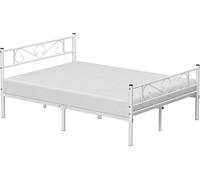 VASAGLE, estructura de cama doble, estructura de cama de metal, compatible con colchones de 140 x 190 cm, cama para invitados, para adultos y niños, montaje sencillo
