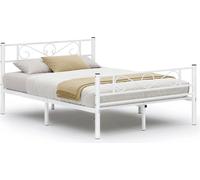 VASAGLE, estructura de cama doble, estructura de cama de metal, compatible con colchones de 140 x 190 cm, cama para invitados, para adultos y niños, montaje sencillo