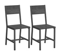 VASAGLE Juego de 2 Sillas de Comedor, Marco de Acero, Estilo Moderno | para Comedor, Salón, Cocina, Gris Carbón y Negro Mate, Colección BARNET LDC092B04
