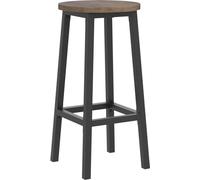 VASAGLE, juego de 2 taburetes de bar, sillas para cocina con estructura de acero resistente, altura de 65 cm, diseño redondo, fáciles de montar, estilo industrial