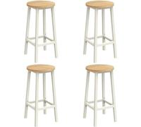 VASAGLE: Juego de 4 taburetes para barra, sillas de cocina con asiento alto, estructura de metal, montaje sencillo, con reposapiés, ideales para cocina, salón o comedor. Colores: beige, roble, blanco