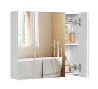 VASAGLE Kailyn Colección - Armario de Pared para Baño con Espejo, Estilo Moderno, 15 x 60 x 55 cm, Blanco BBK22WTV1