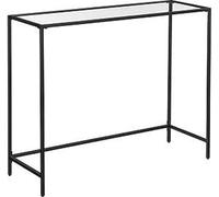VASAGLE LGT026B01: Mesa consola, mesa de entrada, mesa auxiliar, tablero de vidrio templado, montaje sencillo, patas ajustables