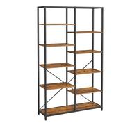 VASAGLE Librería de 5 Niveles, Biblioteca de Pie, Estantería de Almacenamiento, para Salón, Baño, Cocina, Pasillo, Montaje Simple, Marrón Rústico y Negro LLS155B01