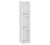 VASAGLE Librería, Estantería de 3 Niveles, Compartimentos Abiertos, 24 x 20 x 94,8 cm, para Sala de Estar, Estudio, Dormitorio, Blanco Nube Blanco