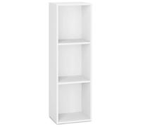 VASAGLE Librería, Estantería de 3 Niveles, Compartimentos Abiertos, 24 x 30 x 94,8 cm, para Sala de Estar, Estudio, Dormitorio, Blanco Nube Blanco