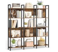 VASAGLE Librería, Estantería de 5 Niveles, Muble de Cocina, Organizador de Estilo Industrial, para Oficina, Salón, Dormitorio, 24 x 128 x 154,1 cm, Marrón Rústico y Negro Tinta LLS150K01