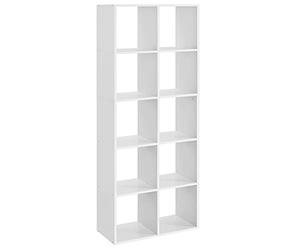 VASAGLE Librería, Estantería de Libros con 10 Compartimentos | Para Salón, Oficina, Estudio, Dormitorio, Estilo Moderno, Blanco Nube, Colección CUSTOS LBC168T14