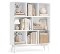 VASAGLE MAEZO Colección - Librería, Estantería para Libros, Mueble de Almacenaje de Cubos con 8 Compartimentos, Organizador para Salón, Estudio, Comedor, 24 x 90 x 107,4 cm, Blanco Nube LBC191WB01