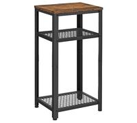 VASAGLE Mesa auxiliar de 3 niveles, mesa auxiliar pequeña para teléfono con | para oficina, dormitorio, sala de estar, carrito de cocina, marrón rústico y tinta negra ULET75BX