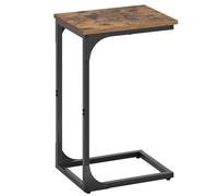 VASAGLE Mesa Auxiliar para sofá, Mesa de Noche, en C, Bandeja de TV, para salón, Dormitorio, Estilo Industrial, Color marrón rústico y Negro