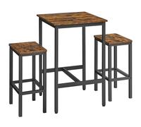 VASAGLE Mesa de Bar con Taburetes, Mesa Comedor con 2 Sillas, Mesa Cocina Pequeña, Taburetes de Barra, para Comedor, Cocina, Marrón Rústico y Negro Tinta/Greige Brezo y Negro Tinta/Negro Ébano y Negro