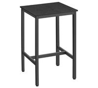 VASAGLE Mesa de Bar, Mesa Alta Cuadrada, Marco de Acero Resistente, 60 x 60 x 92 cm, Fácil de Montar, para Sala de Estar, Cocina, Estilo Industrial, Marrón Rústico, Negro/ Negro Ébano + Negro/Greige y