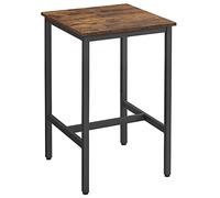 VASAGLE Mesa de Bar, Mesa Alta Cuadrada, Marco de Acero Resistente, 60 x 60 x 92 cm, FÁcil de Montar, para Sala de Estar, Cocina, Estilo Industrial, MarrÓn RÚstico y Negro LBT25X
