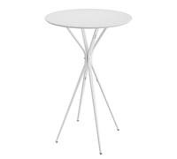VASAGLE Juego de 2, Mesa de Bar, Mesa Baja, Redonda, Alta, Estructura Metálica, 60 x 60 x 105 cm, para Cocina, Sala de Estar, Estilo Moderno, Fácil Montaje, Blanco Nube y Blanco Mate LBT224W01