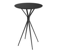 VASAGLE Juego de 2, Mesa de Bar, Mesa Baja, Redonda, Alta, Estructura Metálica, 60 x 60 x 105 cm, para Cocina, Sala de Estar, Estilo Moderno, Fácil Montaje, Negro Tinta y Negro Mate LBT224B01