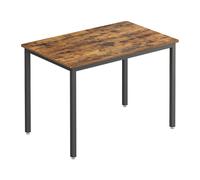 VASAGLE Mesa de Comedor, Mesa de Cocina, 70 x 110 x 75 cm, Mesa de Comedor para 4 Personas, Escritorio de Salón, para Comedor, Cocina, Industrial, Rústico Marrón y Negro