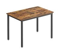 VASAGLE Mesa de Comedor, Mesa de Cocina, 70 x 110 x 77 cm, Mesa de Comedor para 4 Personas, Escritorio de Salón, para Comedor, Cocina, Industrial, Marrón Rústico y Negro Mate KDT081B01